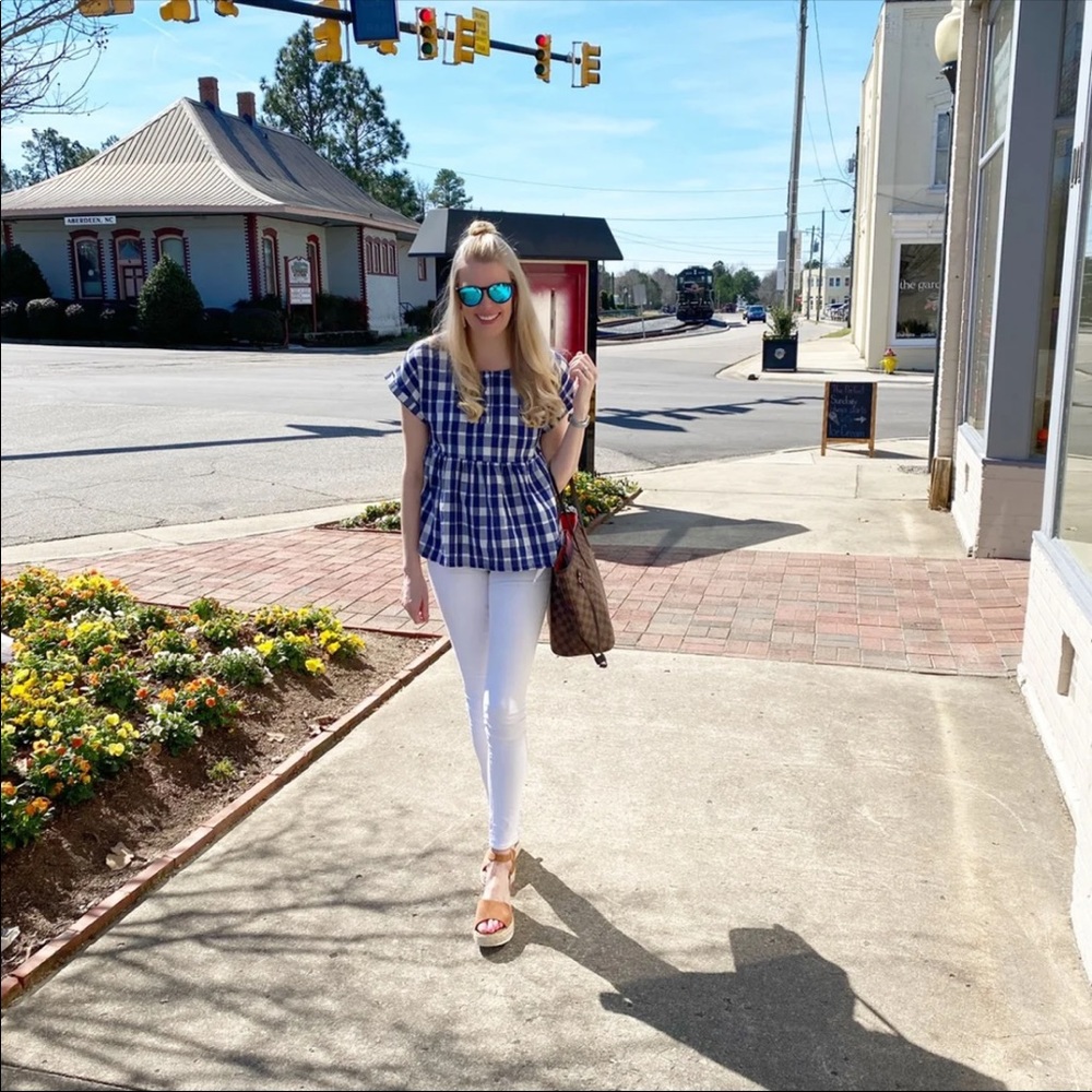 Blue Plaid Top